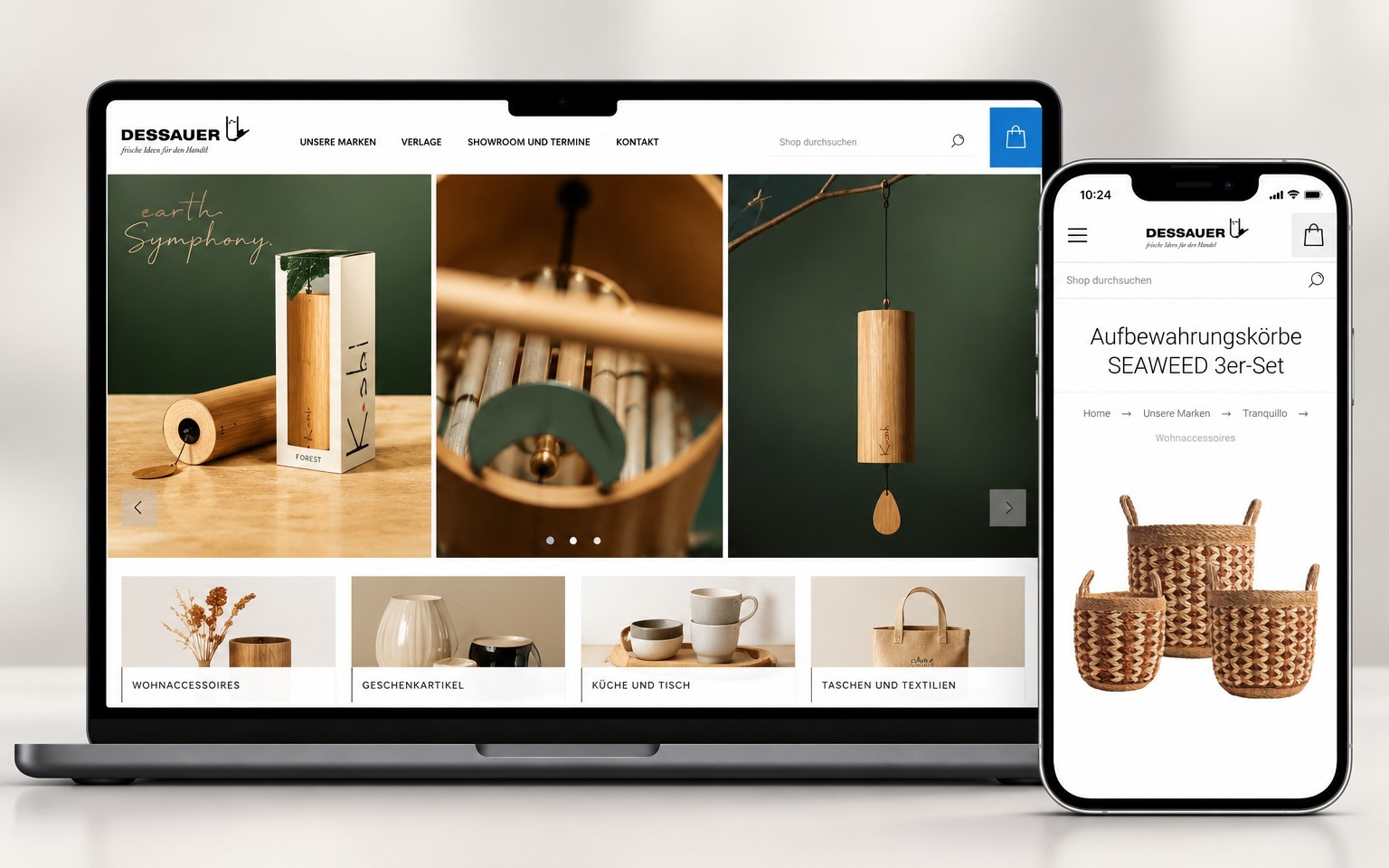 Screenshot Onlineshop von Dessauer